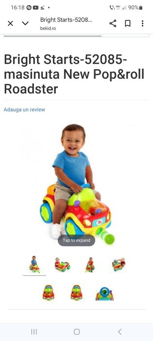 Masinuta copii cu sunete bright starts