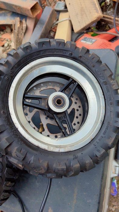 Set roți trotinetă electrică 800W – Motor HUB + roată cu disc frână, stare foarte bună