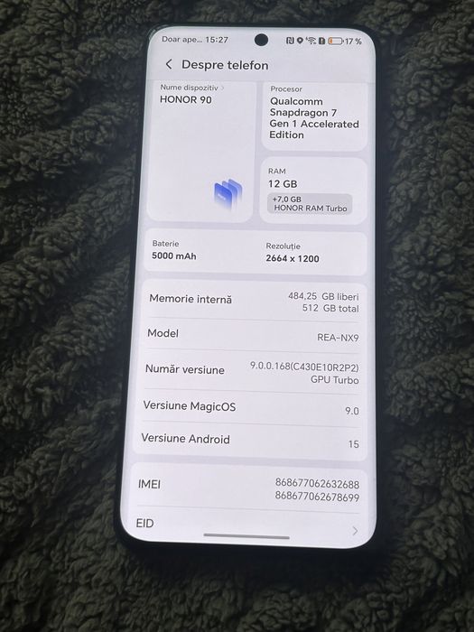 Telefon Honor 90 + cadou protectii camera spate