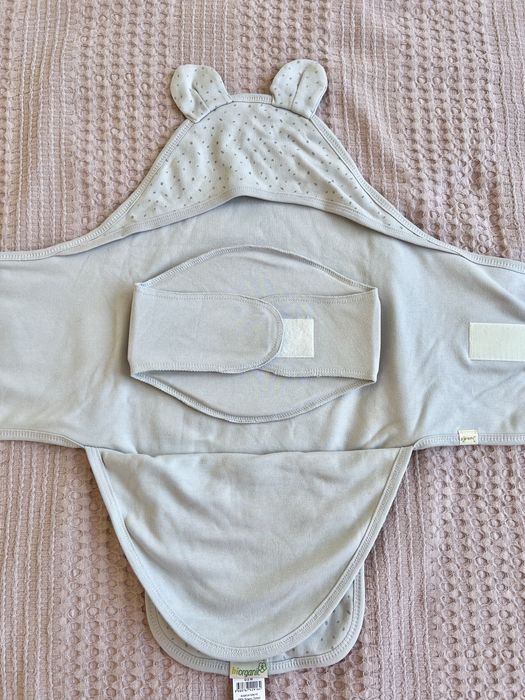 Saculet de infasat nou nascut Biorganic Koala Jungle Swaddle blanket