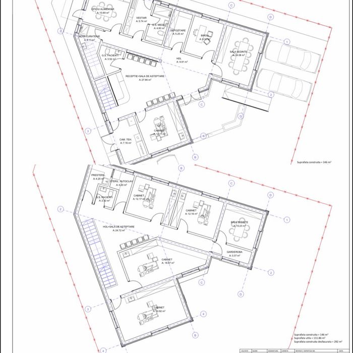 Proprietar vand teren cu dublu front stradal Ared Imar 385mp cu proiect inceput pentru clinica stomatologica