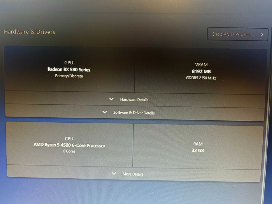 Компютър Ryzen 5 4500, 32gb ram, RX580 8gb