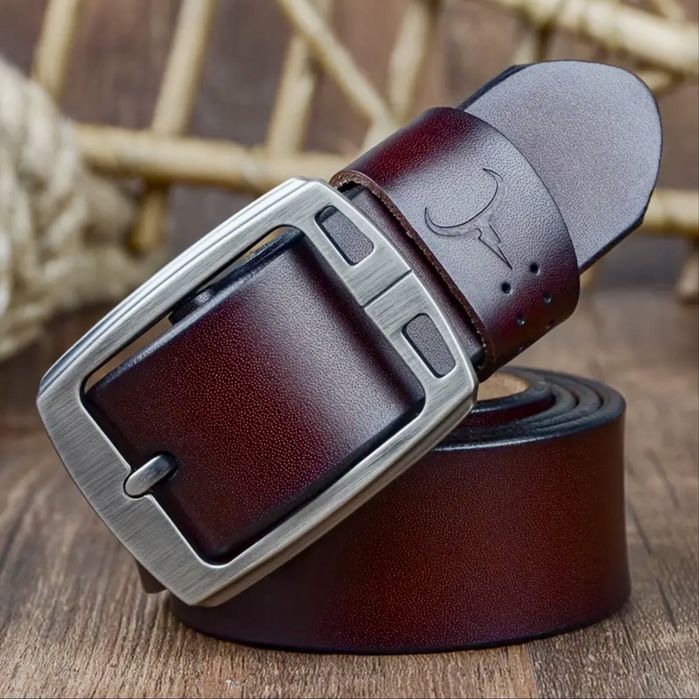 Мъжки, Спортни кожени колани /Черна и кафява луксозна естествена кожа!