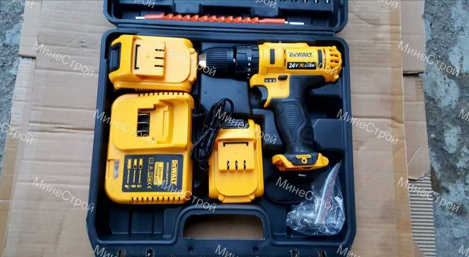 Акумулаторен ударен винтоверт DeWalt 24V с 2 батерии 5Ah Девалт
