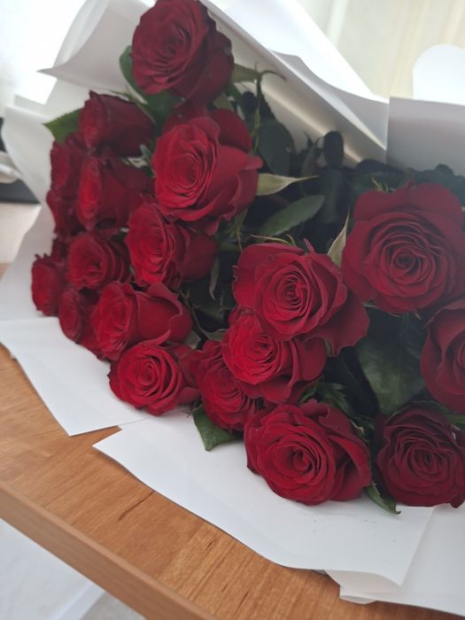 Красные  розы 23 шт