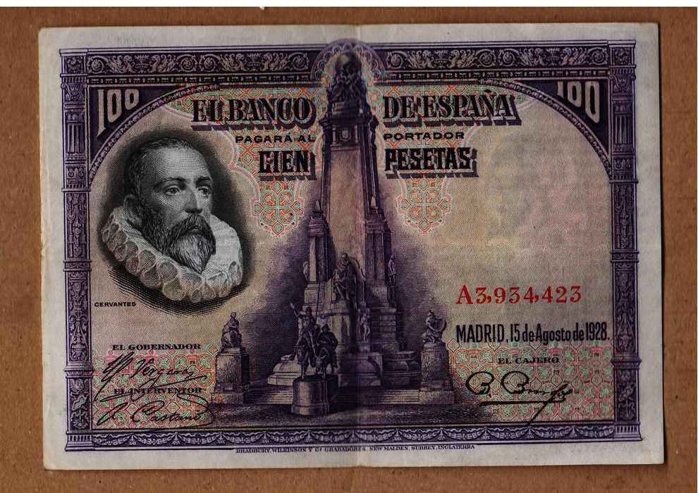 Spania  , bancnota de colectie , 100 pesetas 1928 , P 76