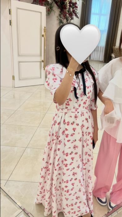 длинное платье с цветочками