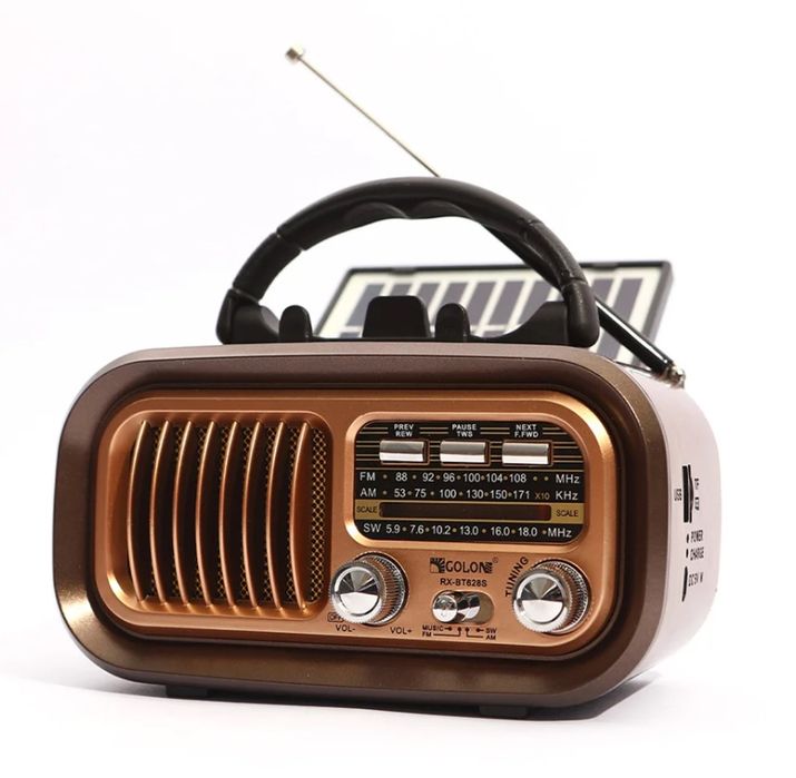 Radio Retro-Panou Solar-Wireless Fm/Bluetooth/TF Card/Usb,Acumulatori