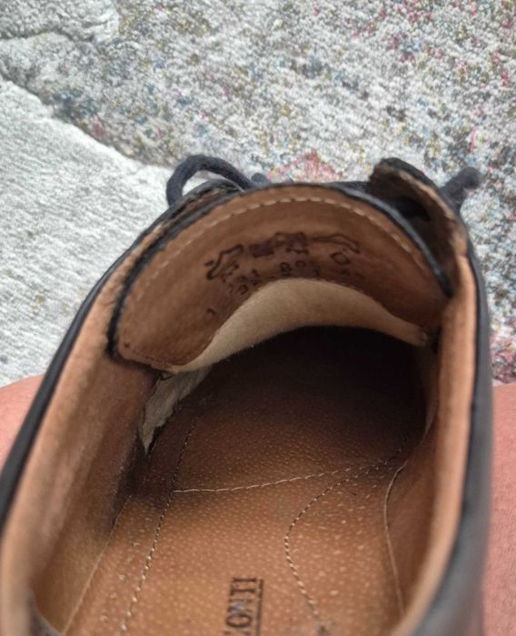 Естествена кожа Claudio Conti мъжки черни обувки тип мокасини размер42