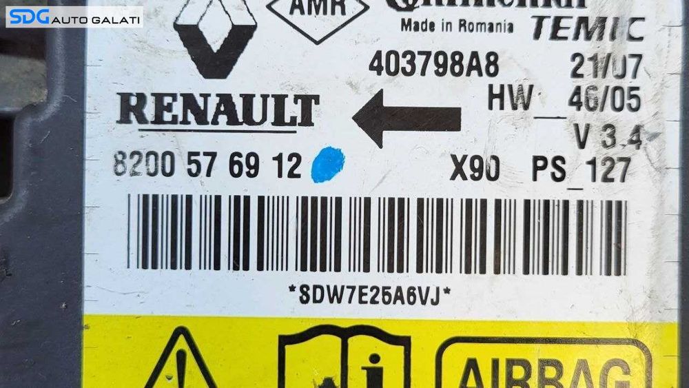Unitate Modul Calculator Airbag Dacia Logan MCV 2004 - 2012 Cod 8200576912 [L8110]