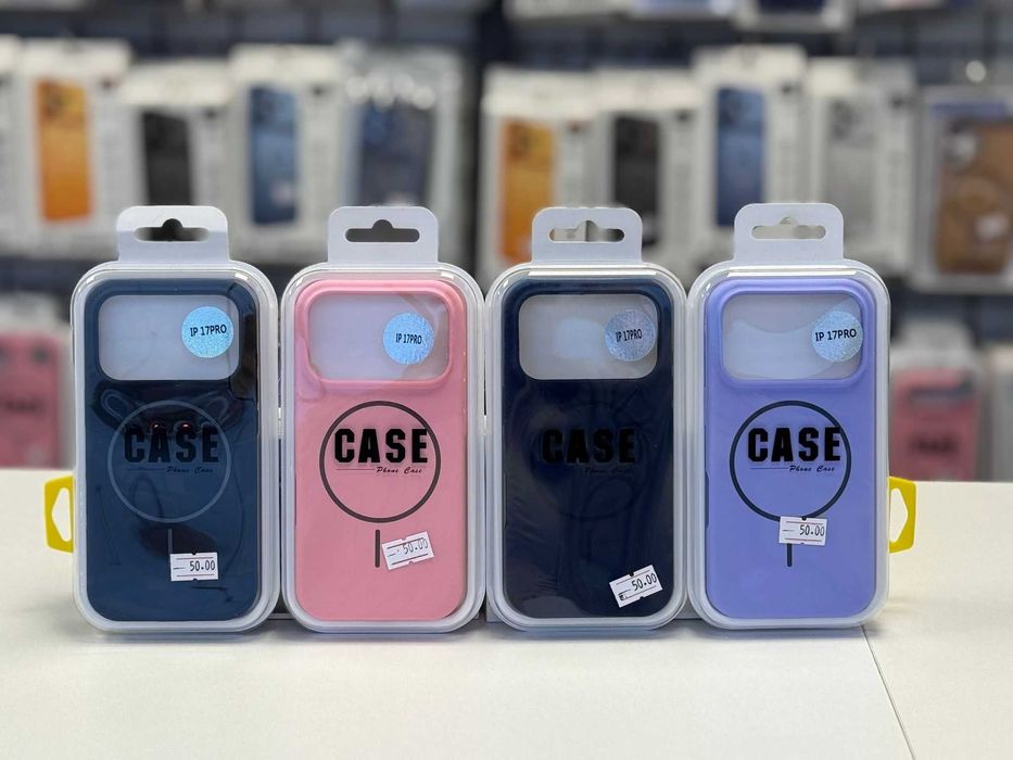 Husă silicon cu MagSafe, folie, cablu, încărcător iPhone 17 Pro