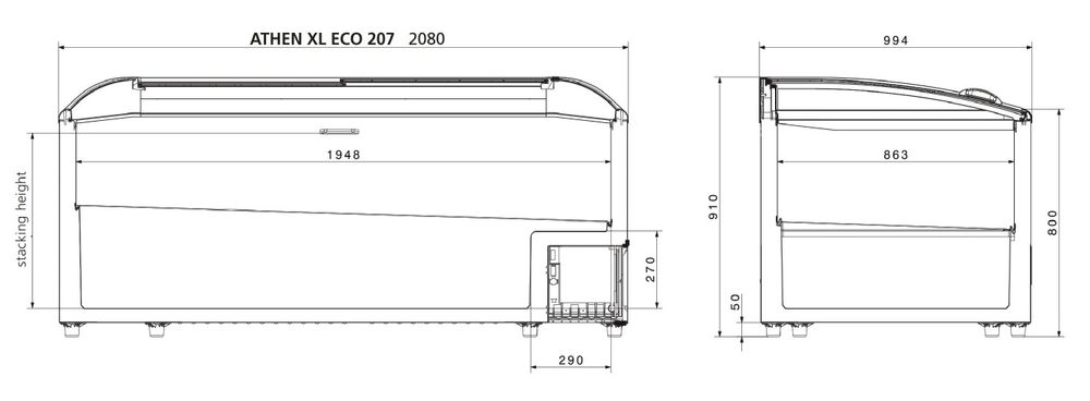 Lada frigorifica AHT - model Athen 2.07m - 2.10m LED