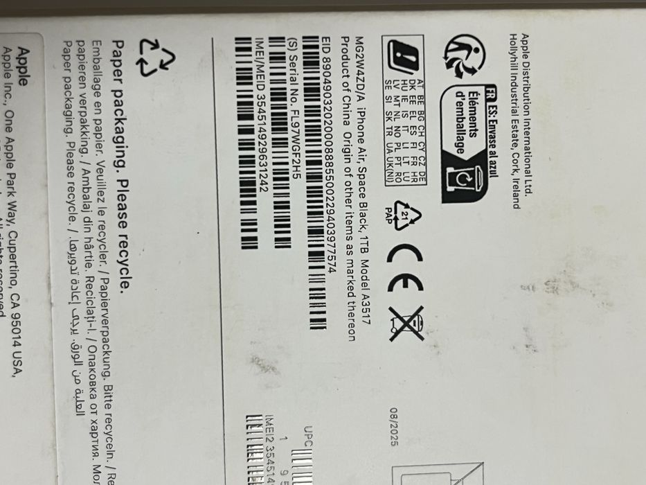 Iphone Air 1TB черен