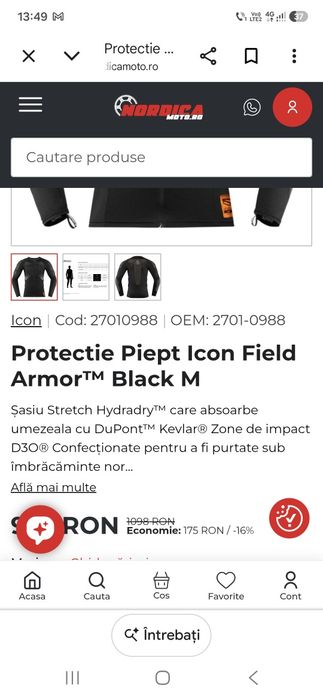 Protectie Moto Icon Field Armour Negru