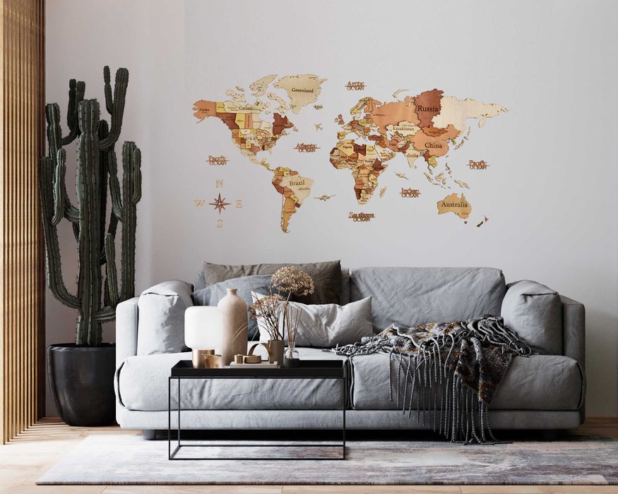 Дървена 3Д карта