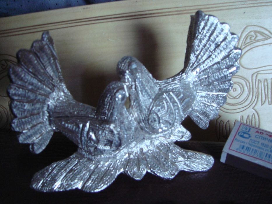 Статуэтка Голуби Любви сплав бронзовый тяжелый с алмазной нарезкой