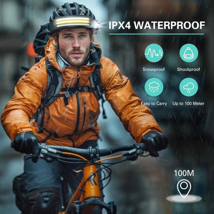 Lanterna de cap LED profesionala cu 3 benzi si senzor de miscare USB