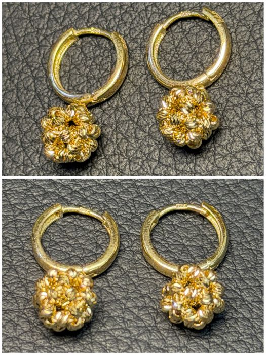 Златни обеци  топчетаЧИСТО НОВИ 14 карата 585 zlatni obeci zlaten gold