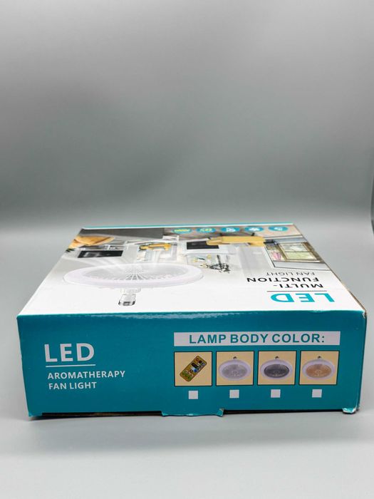 LED вентилаторна лампа 30W с дистанционно, E27 цокъл и функция ароматерапия, два вида