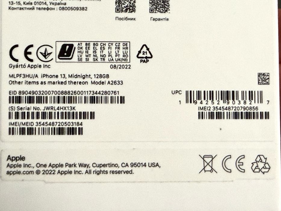 Iphone 13 128GB  Midnight