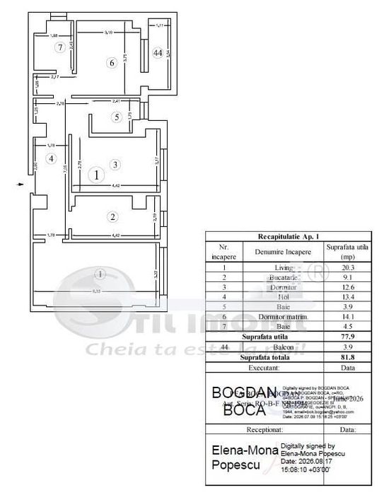 Apartament 3 camere de vanzare in Iasi, Galata, 82 mp, bloc nou