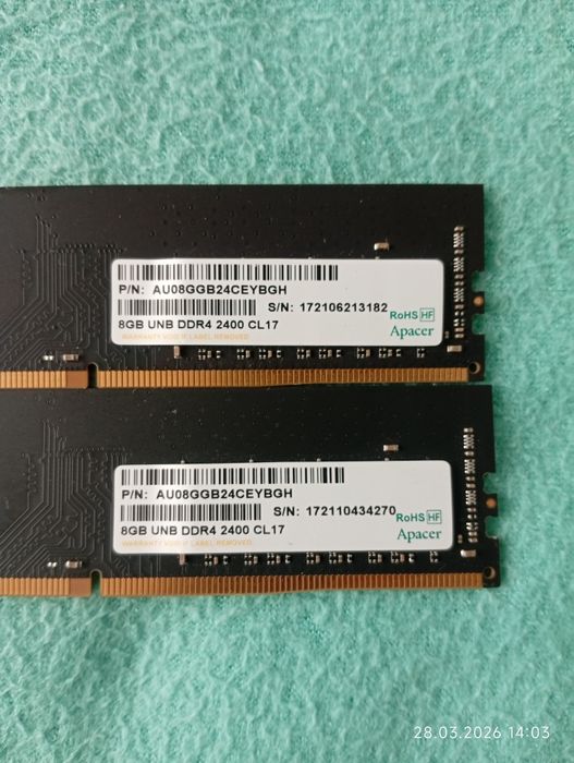 KIT  PC MEMORII APACER 16Gb(2x8Gb) ddr4 2400mhz, CL17,