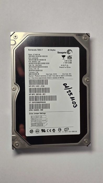 Hard Disk 3.5" Seagate Barracuda 7200.7 40GB IDE / PATA Desktop