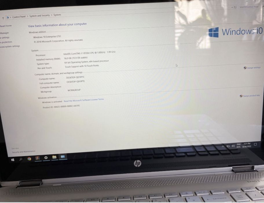 Vând Laptop Hp x360 Convertible 2 in 1 tastatura luminata !