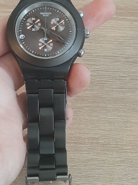 Ceas Swatch Irony Chrono Aluminum - Negru/Maro - Cronograf & Dată