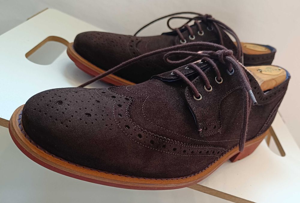 Pantofi derby 41.5 42 brogue Ted Baker NOI piele naturala moale