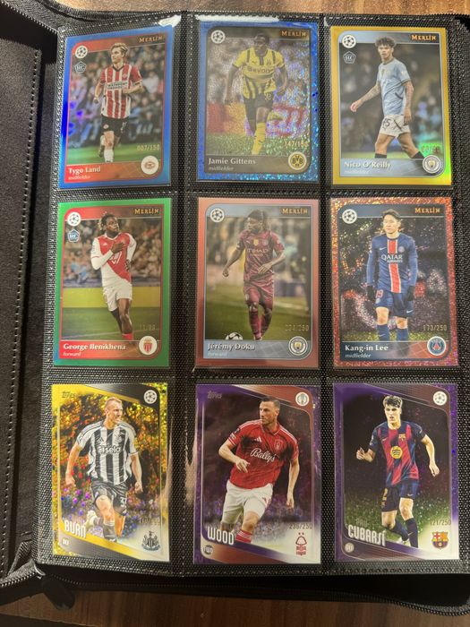Продавам номерирани футболни и F1 карти (Topps, Merlin, Chrome и др.)