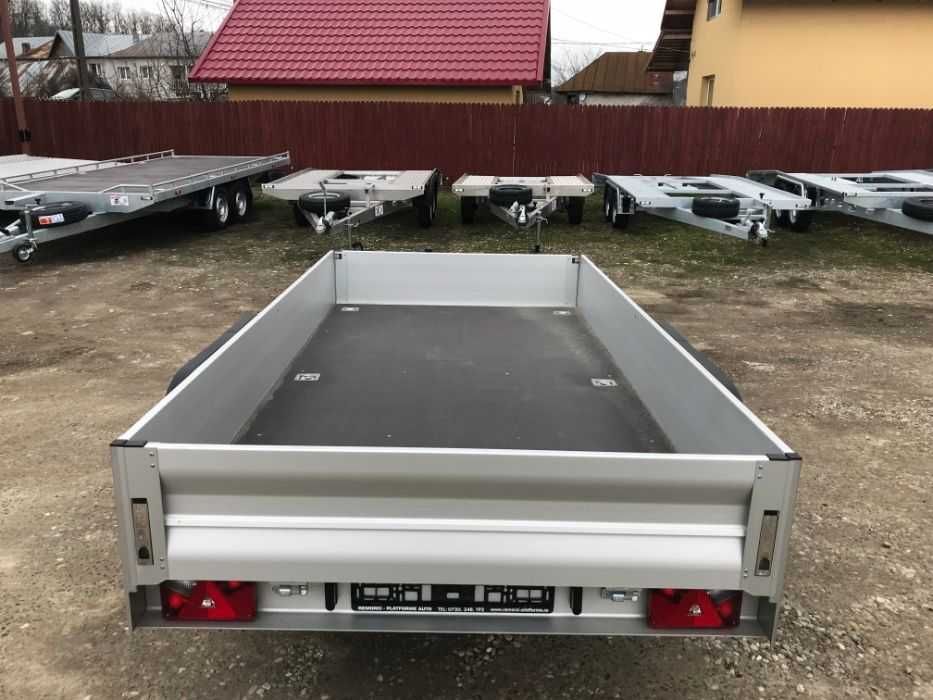 Remorca ALUMINIU 2 axe, 300cm x 150cm, frane, NOUA, OFERTA!!!