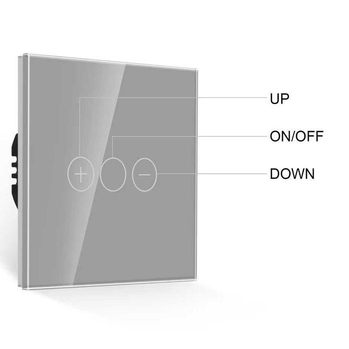 Comutator Dimmer LED Panou de Sticlă Tactil – Gri