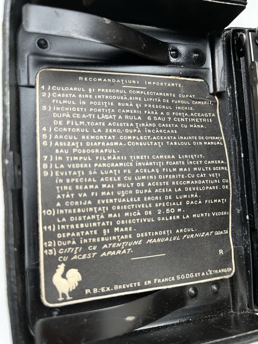 Cameră pe film Pathe MotorCamera anii ‘20/ film/ filmare