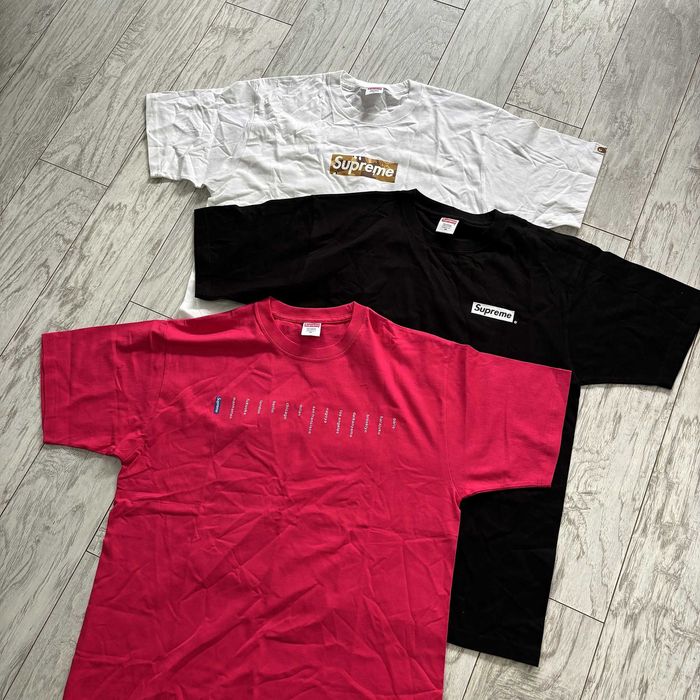 Supreme x BAPE бяла тениска с BAPE Camo Box Logo нова размер XL