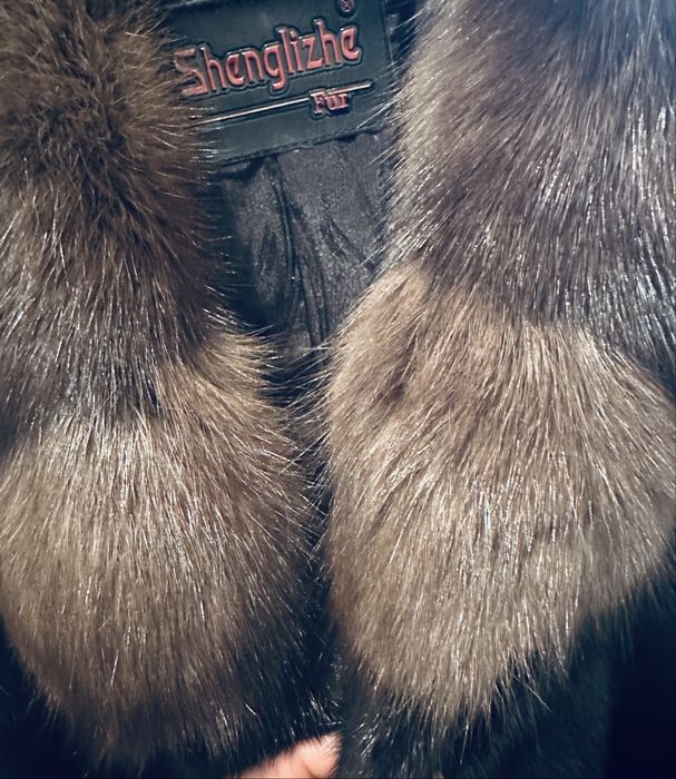 Норковая шуба с капюшоном