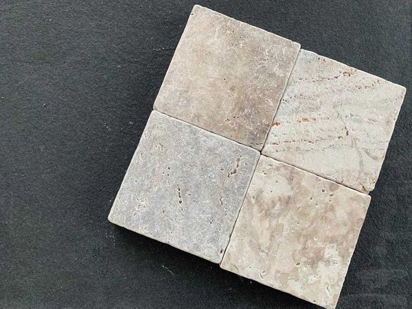 Travertin/Placi Travertin/Pavaj Travertin Cream Silver 15,2x15,2x3 cm