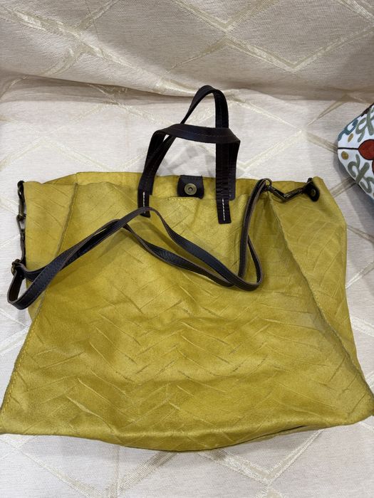 Шоппер из натуральной кожи