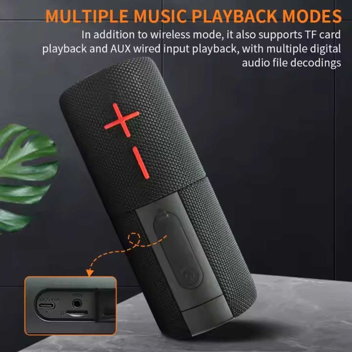 Boxa wireless portabila 20W cu Bluetooth 5.3,  15 ore si lumini LED