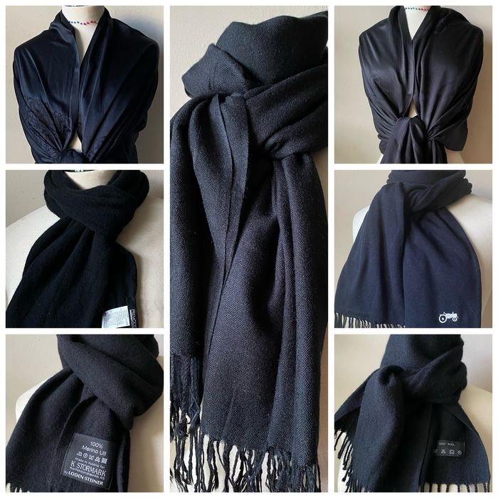 Черен шал G-star Raw от 100 % памук и други