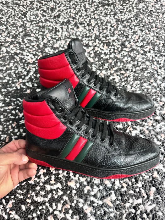 GUCCI High Top Leather Sneakers - Barbati