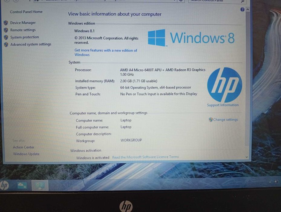 Лаптоп HP Stream 14"/AMD A4/2 RAM/25HDD