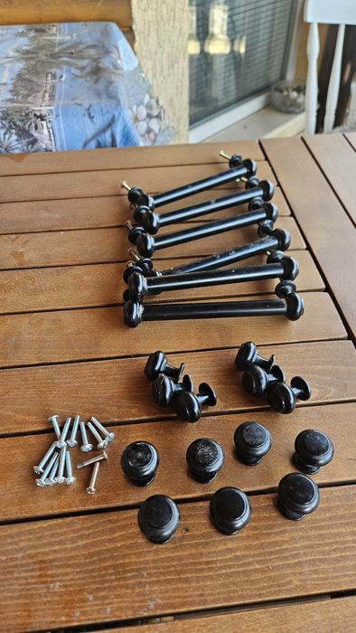 Дръжки за мебели - метални, комплект 6 големи и 13 малки + винтове