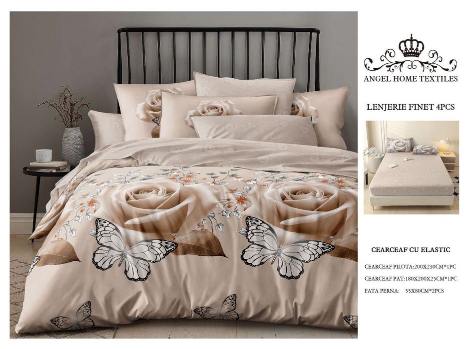 Set lenjerie de pat 4 piese