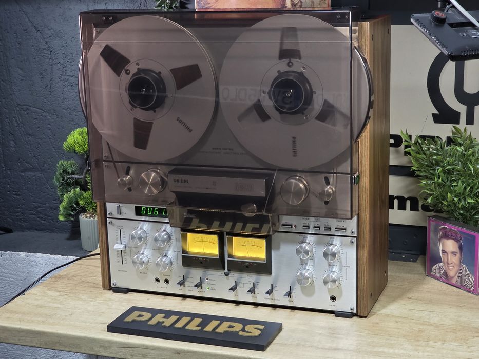 Magnetofon PHILIPS N-4520, role 26cm, 3 head, bias adjust, capac antipraf