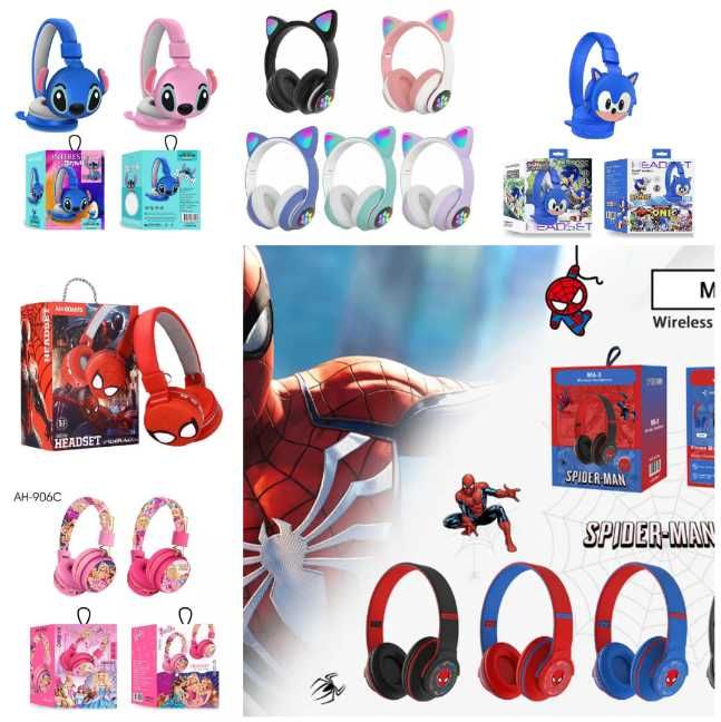 Безжични Bluetooth слушалки Стич/Куроми/Мики/Мини Маус/Спайдърмен