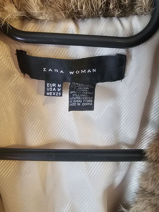 ZARA дамско яке със  заешка кожа