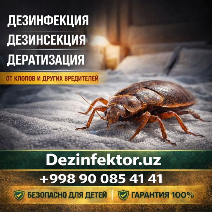 Дезинфекция, уничтожения клопов, тараканы.Dezinfeksiya xizmati