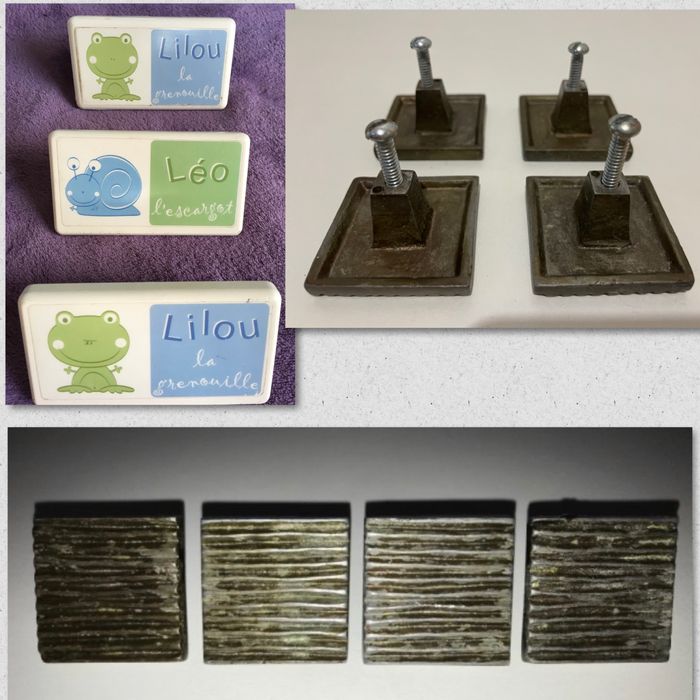 Френски дръжки за мебел детски дърво жаба охлюв