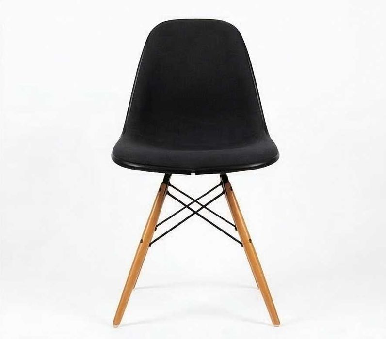 Vitra Eames DSW Стол — ОРИГИНАЛ, Тъмно Сива Тапицерия, Кленови Крака